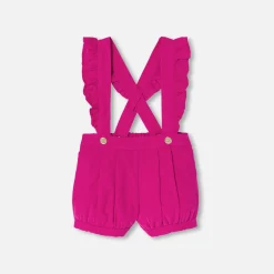Pantalon Et Short-Jacadi Short bébé fille à bretelles - FRAMBOISE