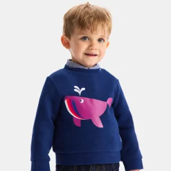 Pull, Sweat Et Cardigan-Jacadi Sweat bébé garçon en molleton - BLEU FONCE