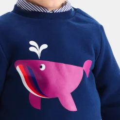 Pull, Sweat Et Cardigan-Jacadi Sweat bébé garçon en molleton - BLEU FONCE