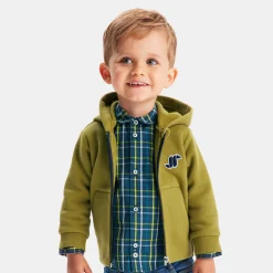 Pull, Sweat Et Cardigan-Jacadi Sweat zippé bébé garçon - VERT LICHEN