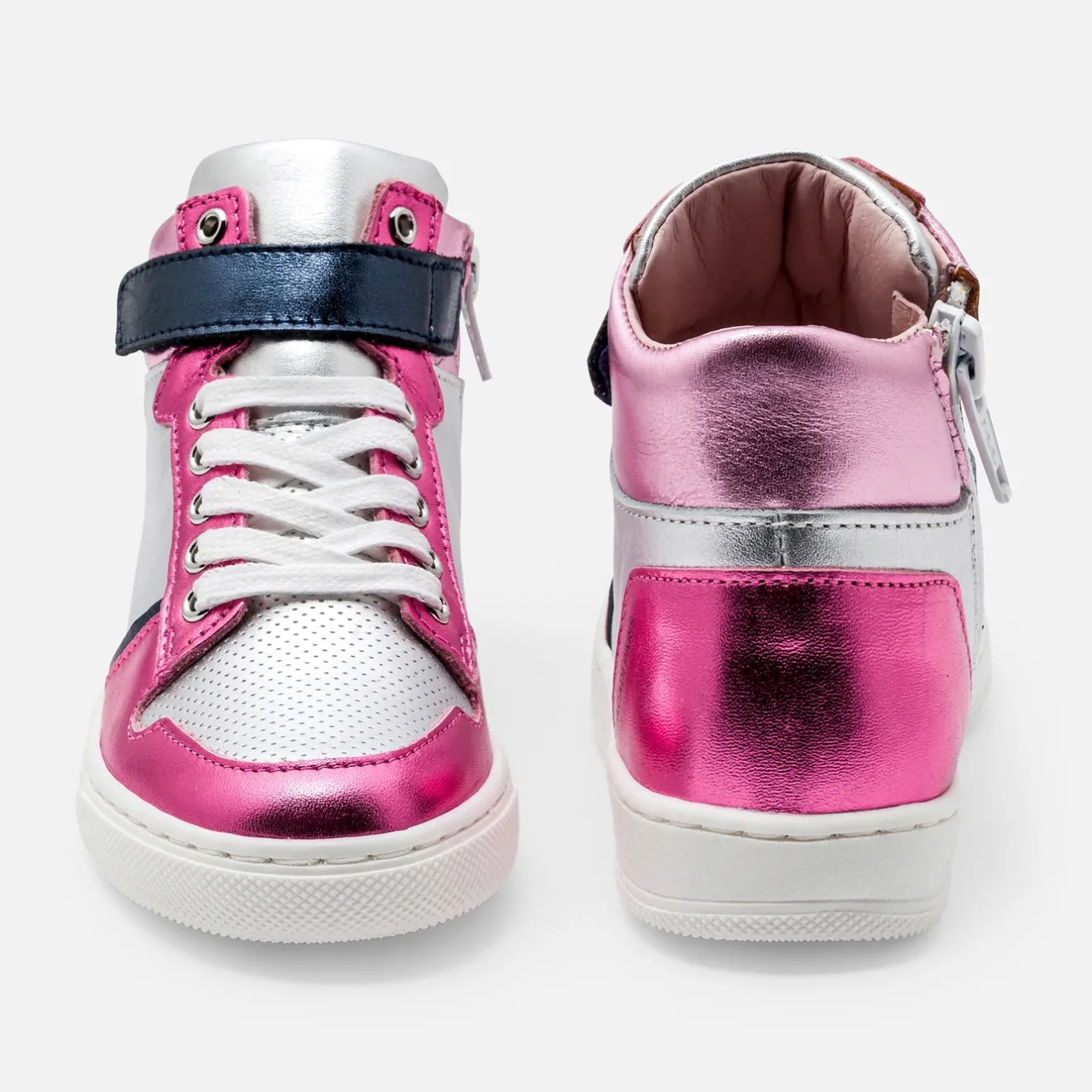 Baskets Et Tennis|Chaussures-Jacadi Tennis montantes enfant fille - lore ARGENT/MULTICO