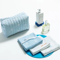 Sorties De Bain Et Peignoirs|Sac À Langer, Trousse De Toilette-Jacadi Trousse de toilette matelassée - BLANC/BLEU