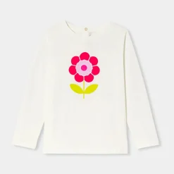 T-Shirt, Polo Et Sous-Pull-Jacadi T-shirt enfant fille manches longues - blanc doux BLANC DOUX JACADI