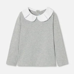 T-Shirt, Polo Et Sous-Pull-Jacadi T-shirt manches longues enfant fille - gris chine clair GRIS CHINE CLAIR JACADI