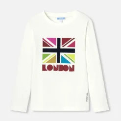 T-Shirt, Polo Et Sous-Pull-Jacadi T-shirt manches longues enfant garçon BLANC DOUX JACADI
